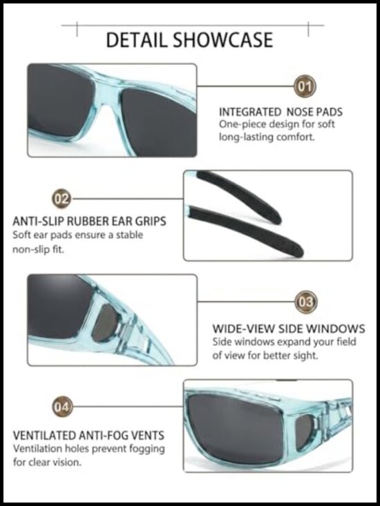 Polarized Fit Over Sunglasses Wrap Around UV400 Anti-Glare Unisex main image 5